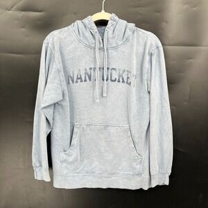 Beantown hoodie pullover sweatshirt light blue Nantucket island New England XS